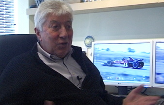 Picture: Herbie Blash being interviewed for 'Grand Prix Icon : Lotus 72'